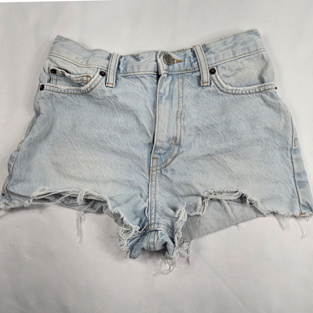 BDG Urban Outfitters Denim Shorts High-Rise Distressed Light Wash Size 24 Y2K‎